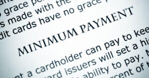 (minimum payment written on a credit card contract) 